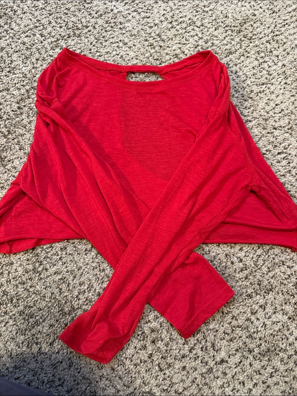 SHEIN Red Open Back Long Sleeve Crop Top Size Medium